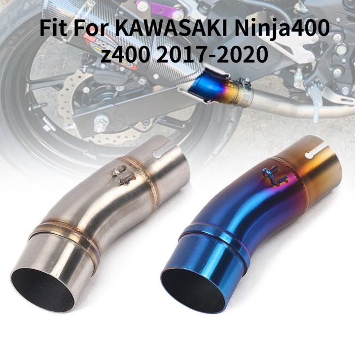 Motorcycle Slip On Exhaust Middle Link Pipe Adapter Connector ninja400 ...