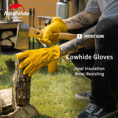 Naturehike Outdoor M-XL 178G Cowhide Work Protect Gloves Camping BBQ Chop Wood Gardening Wear Resistant Thicken Breathable Glove