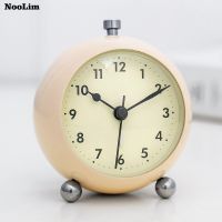 (Gold Seller) NOOLIM Bedside Simple Metal Alarm Clock Creative Mute Night Light Cute Fashion Bedroom Personality Alarm Clock Table Decoration