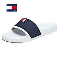 TOMMY รองเท้าแตะผู้ชายแฟชั่นสีน้ำเงินรองเท้าแตะเปิดนิ้วเท้า Luxury Mens Slippers (สีฟ้า)