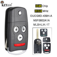 KEYECU 313.8MHz ID46 Chip FCC: MLBHLIK-1T N5F0602A1A OUCG8D-439H-A Flip Remote Car Key Fob for Acura TL MDX RDX Accord