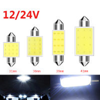 10Pcs 31มม. 36มม. 39มม. 41มม. C10W Led Cob หลอดไฟ12Smd 12V 7000K ภายในรถโดมอ่านกระเป๋าเดินทาง Super Bright สีขาว