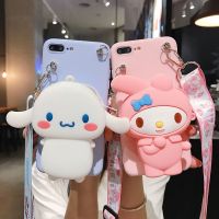 Disney Mickey Sanrio Cinnamoroll Oblique Span Bag Phone Cases For iPhone 13 12 11 Pro Max XR XS MAX X Girl Shockproof Soft Shell