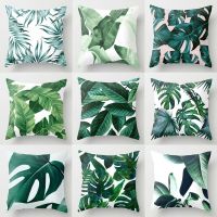 Floral Tropical plant leaves pillowcase cushion cover home decor rainforest green leaves plants throw sofa car cushion cover