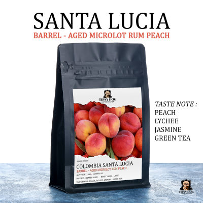 Colombia Santa Lucia Barrel-Aged Microlot Rum Peach - เมล็ดกาแฟคั่วอ่อน