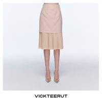 VICKTEERUT (ราคาปกติ 7,400-.) Re-Edition Pencil Skirt with Pleated Hem กระโปรงสอบตกแต่งระบายอัดพลีท