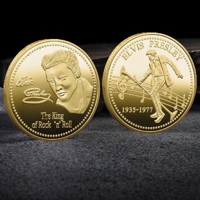 Elvis Presley Silver Gold Commemorative Coin Limited Edition 1935-1977 The King Of Rock ‘N’ Roll Pop Popular American Style Coin