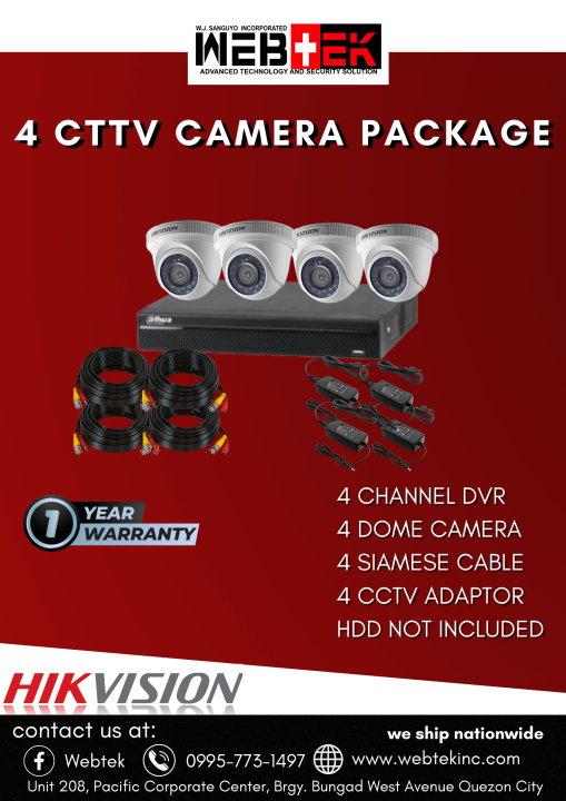 HIKVISION 4 channel CCTV Camera Package Lazada PH