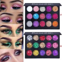 15สี Glitter Eye Shadow Pallete Pigment Professional Eye Makeup Palette แต่งหน้าติดทนนานอายแชโดว์ Palette แต่งหน้า