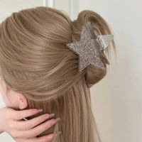 【jw】❃  Y2k Large Five-Pointed Star Hair Clip Claw Fashion Sliver Headdress Accessories