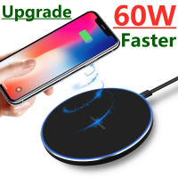 60W Wireless Charger Pad สำหรับ  14 13 12 11 Pro X XS Max XR Samsung S21 S20 Fast Charging Dock Station เครื่องชาร์จศัพท์