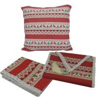 【LZ】ↂ  Printed Snowflake Tablecloth Cotton and Linen with Lace Tassels Used for Tables Chairs Cushion Covers and Home Party