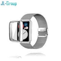 ☃┋♘ Strap For Huawei Watch Fit Band Fit 2 With Case Metal Bracelet Huawei Film Screen Protector For Smart Watchband Accessories