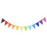 12 Flags 17cm Colorful Felt Banner Garlands Birthday Party Bunting Baby Shower Wedding Pennant Party Home Decoration Supplies