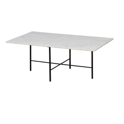 Modernform โต๊ะกลาง รุ่น ADEN ขาเหล็กกลมสีดำ TOPหินอ่อนสีขาว (S100*60*H40) **จัดส่งเฉพาะในเขต กทม.และปริมณฑล เท่านั้น**