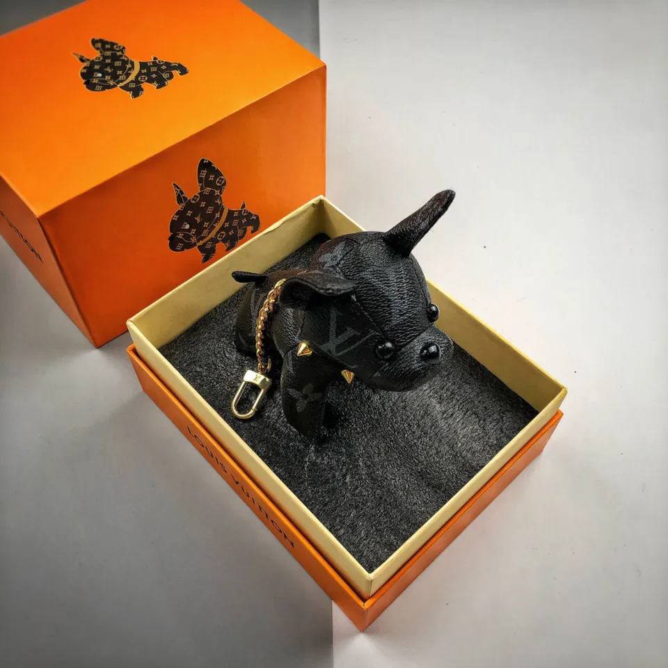With Box】LOUISˉV LVˉ Classic French Bulldog Pendant Bag Keychain For Women  On Sale Branded Copy Original Men Key Chain Car Keychain Bag Ornaments And  Small Accessories Birthday Present