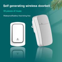 ☌ Wireless Doorbell No Battery required Waterproof Self-Powered Door bell Sets 150M Long Distance Home Outdoor Kinetic Ring Chime