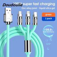 Doudoulie 3 In 1 SuperCharging เคเบิลไมโคร USB ประเภท-C ที่ชาร์จไฟไมโครยูเอสบีเร็ว Type-C สายสำหรับข้อมูล I-Phone 14 13 Samsung Xiaomi Huawei