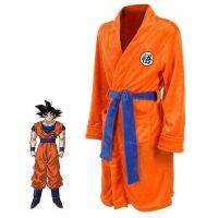 เสื้อคลุมอาบน้ํา ผ้าสักหลาด ลายการ์ตูนอนิเมะ Dragon Goku เหมาะกับฤดูใบไม้ร่วง และฤดูหนาว สําหรับเด็ก และผู้ใหญ่