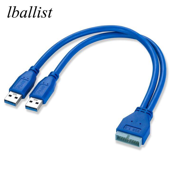 Lballist 30cm MotherBoard 20Pin Male Female To USB 3 0 Male Cable Foil Braided Shielded Lazada