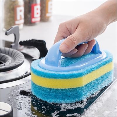 【hot】 Sponge Cleaning Tools with Handle Stain Removal for Toilet Glass Household