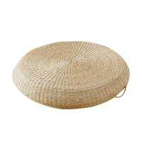 Hand Woven Round Sitting Cushion Japanese Tatami Floor Natural Cattail Mat Room Floor Straw Padded Multifunction Cushion