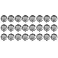 24Pcs Makeup Palette Stainless Steel Small Round Paint Tray Artist Watercolours Paint Mixing Palette Tray for