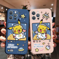 สำหรับ VIVO Y21 Y21T Y33S Y15A Y15S Y21A Y12S Y12A Y50 Y30i Y20 Y20i Y3S Y15 Y17 Y95น่ารัก Pikachu UFO นักบินอวกาศเลนส์ป้องกันเลนส์สแควร์ Edge Full Len กรณีป้องกัน