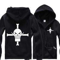 อะนิเมะ One Piece เอ็ดเวิร์ด Newgate รูป Hoodies เสื้อผ้ากีฬา Zipper เสื้อกันหนาวผ้าฝ้ายเครื่องแต่งกายอบอุ่น