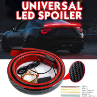 Okeen 12V Universal Carbon Fiber Black Led Spoiler Lights Multifunction Auto Rear Driving ke Spoiler Light Turn Signal Lamp