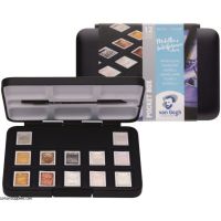 New! Van gogh 12 watercolour metallic box I ตลับสีน้ำก้อนเมทัลลิค 12 สี