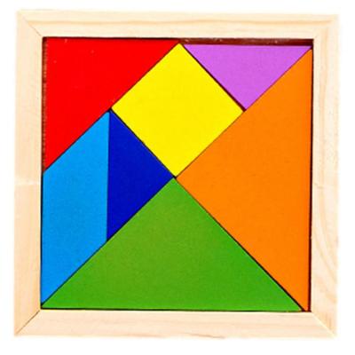 Tangram Puzzle 7 Pieces Classic Wooden Tangram Puzzles Game Toys Colorful Educational Gift Tangrams for Kids Age 4-8 thrifty