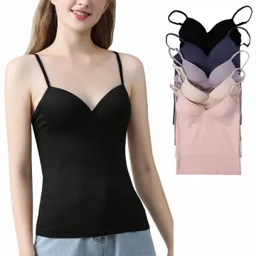 Buy Spaghetti Top For Women Black With Bra online
