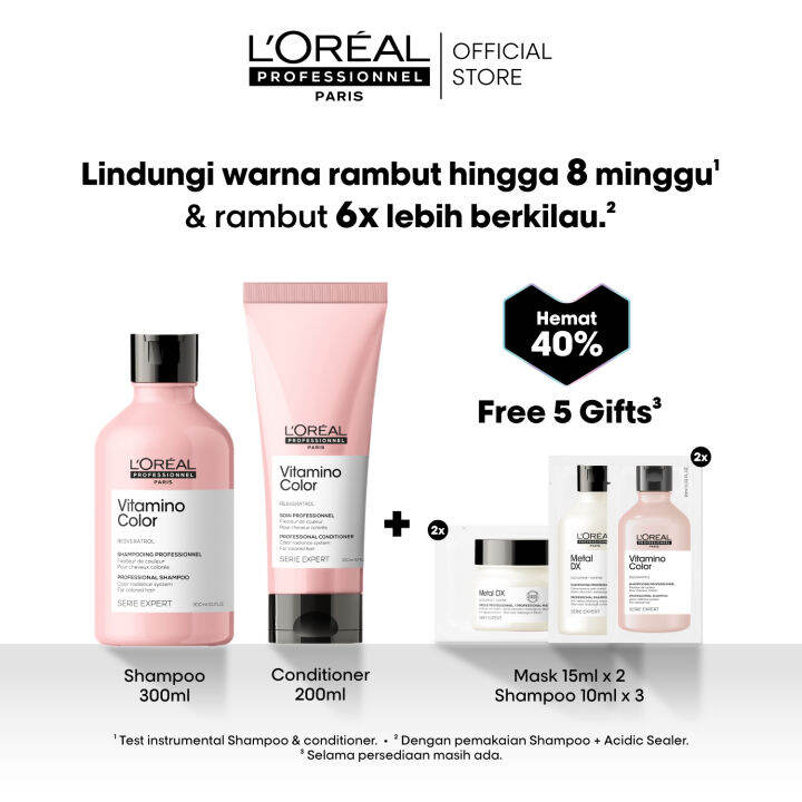 L'Oreal Professionnel Vitamino Color Shampoo + Conditioner Untuk Rambut