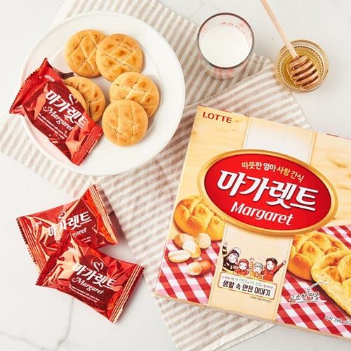 ขนมเกาหลี-ขนมคุกกี้สอดไส้ถั่ว-lotte-margaret-original-176g