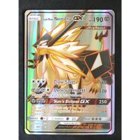 Pokemon Card ภาษาอังกฤษ Dusk Mane Necrozma GX Card 145/138 เนครอสมา แผงคอแห่งสนธยา Pokemon Card Gold Flash Light (Glossy)