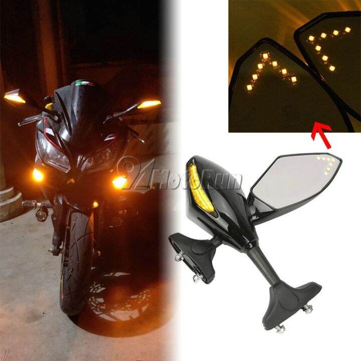 LED INTERGRATED TURN SIGNAL SIDE MIRRORS FOR KAWASAKI Ninja 300 250R ZX