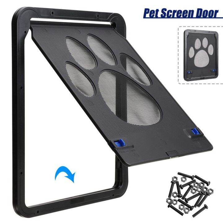 Pet Screen Door Dog Cat Door Security Screen Locking Flaps