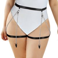 【cw】 Chain Harness Fashion Leg Garter Bondage Size Belts Goth Thigh Bands Erotic Stockings Clip ！