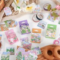 46 Pcs Picnics Day Themed Kawaii Stickers Set Cartoon Animals Decorative Stickers Diy Label For Gift Box Packing Scrapbooking Stickers  Labels