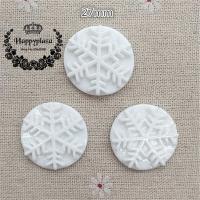 10pcs Resin Christmas Snowflake Round Flatback Cabochon Miniature Art Supply Decoration Charm Craft,27mm