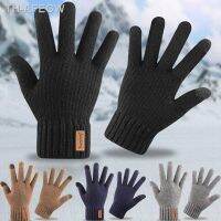 【hot】✤  Men Knitted Gloves Touchscreen Male Thicken Warm Wool Cashmere Mitten Business