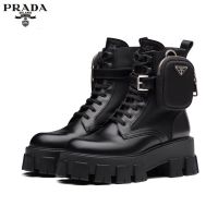 Prada รองเท้าบูทหุ้มข้อ พื้นหนา สําหรับผู้หญิง