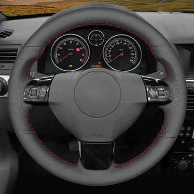 [HOT CPPPPZLQHEN 561] พวงมาลัยรถหนังเทียมสีดำสำหรับ Opel Astra (H) Zaflra (B) Signum Vectra (C) Vauxhall Astra Holden Astra