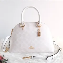 Coach+2558+Katy+Satchel+Signature+Canvas+%26+Leather+Bag+-+Brown%2FRed for  sale online