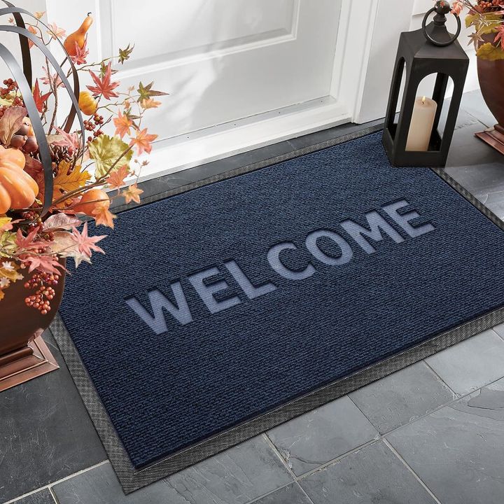 Front Door Mat, Non-Slip Entryway Rug,Resist Dirt Hello Welcome