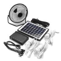 Solar fan LED light6W solar panel outdoor Desk Fan