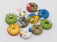 20 Mixed Color Flatback Resin Cute Cartoon Donut Cabochons 18mm Scrapbooking Dessert