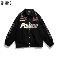 Suikone Vintage motorcycle jacket loose fashion brand baseball jacket american style retro baseball uniform jacket New Thin Bomber Jacket