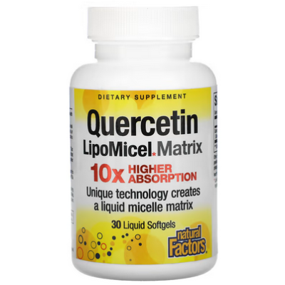 🔥Super Sale🔥 Natural Factors Quercetin LipoMicel Matrix 30 Liquid Softgels (exp.01/25)